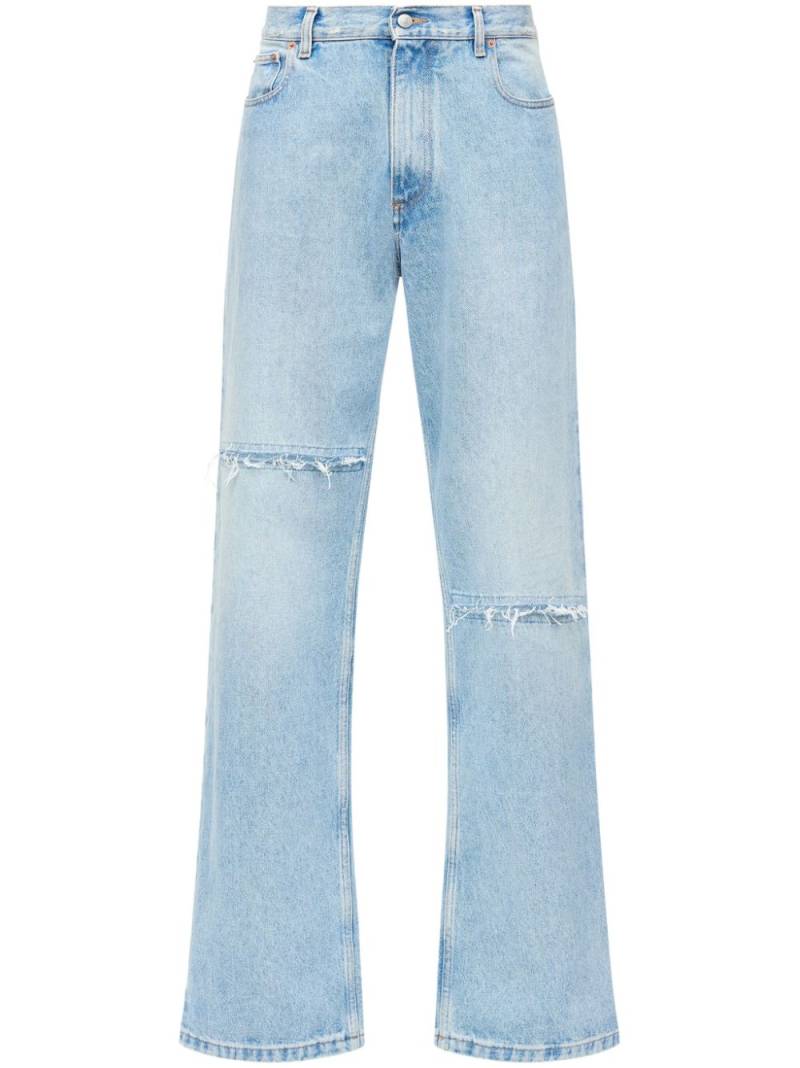 MM6 Maison Margiela distressed-effect straight-leg jeans - Blue von MM6 Maison Margiela