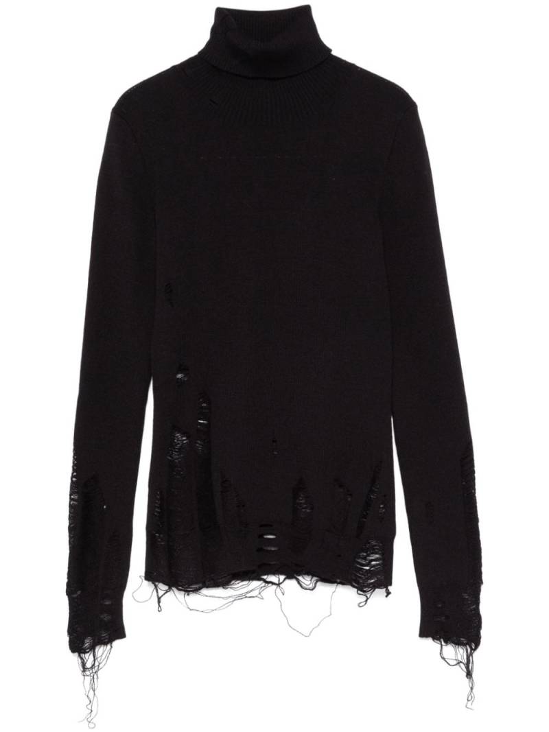 MM6 Maison Margiela distressed-effect sweater - Black von MM6 Maison Margiela