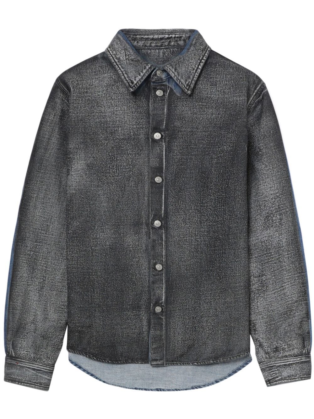 MM6 Maison Margiela distressed panelled denim shirt - Grey von MM6 Maison Margiela