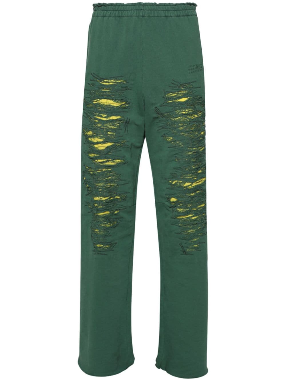 MM6 Maison Margiela distressed track trousers - Green von MM6 Maison Margiela