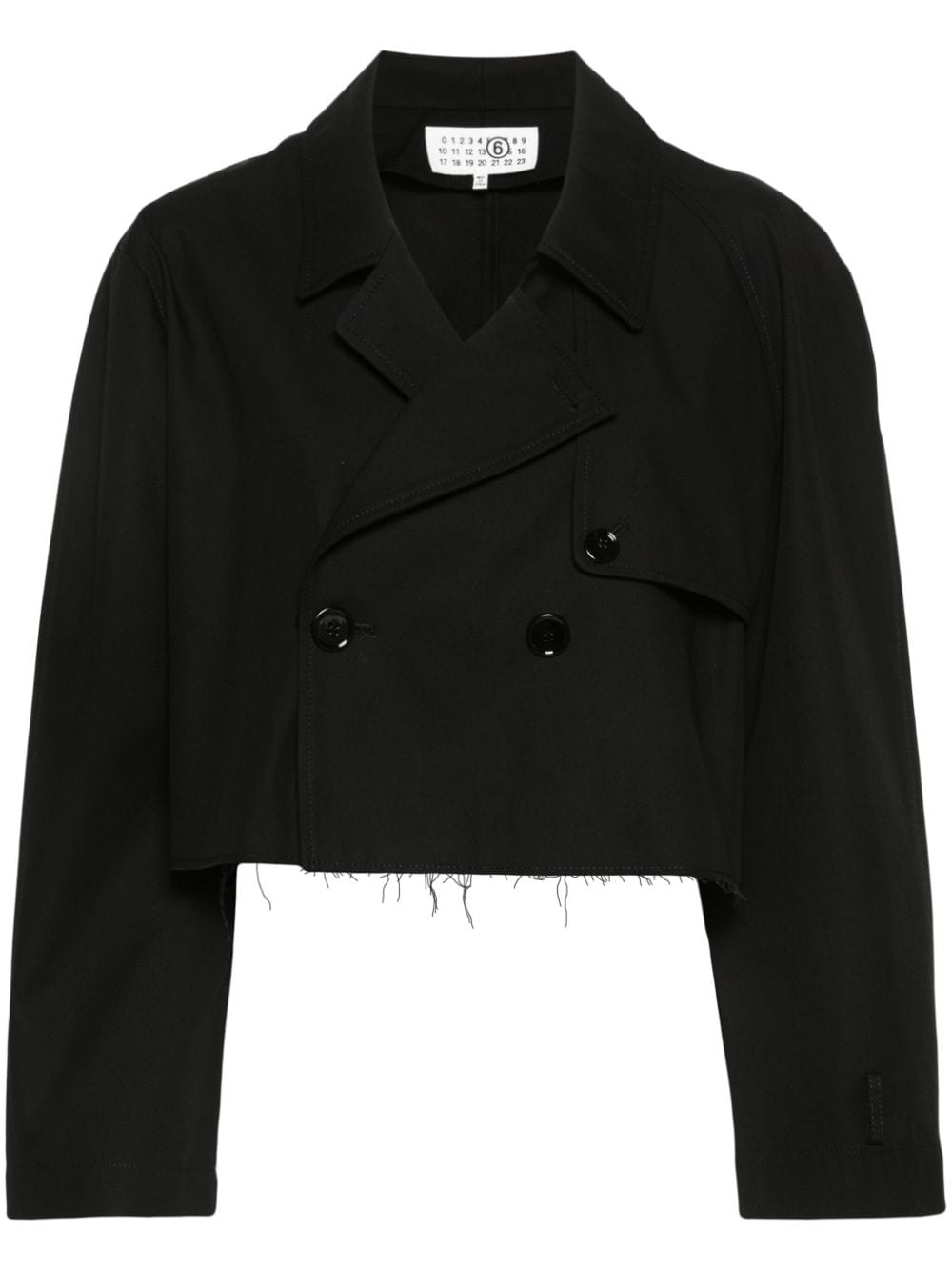 MM6 Maison Margiela double-breasted cotton cropped jacket - Black von MM6 Maison Margiela
