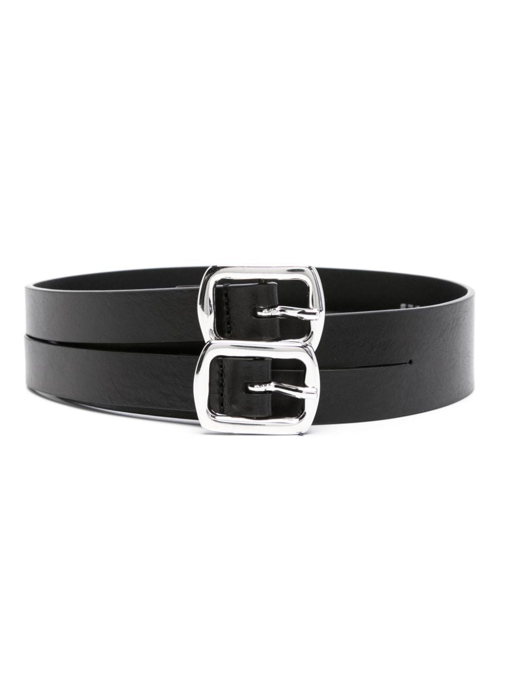 MM6 Maison Margiela double-buckle leather belt - Black von MM6 Maison Margiela