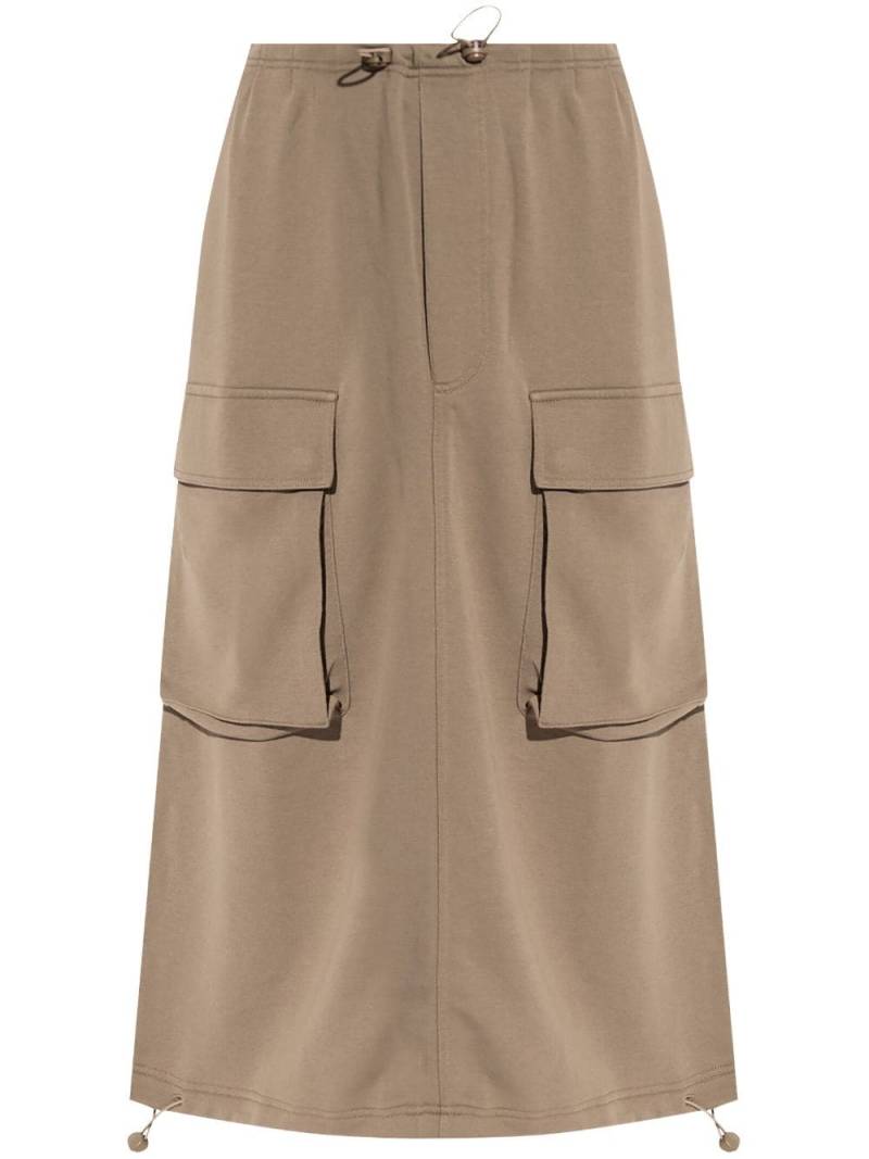 MM6 Maison Margiela drawstring-waist cargo-pockets midi skirt - Brown von MM6 Maison Margiela