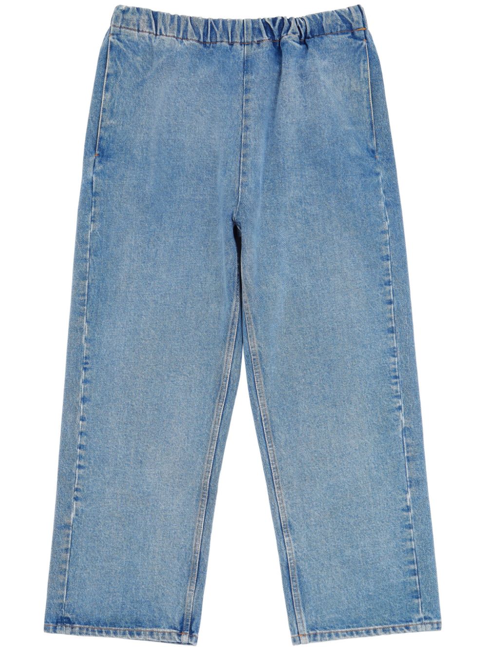 MM6 Maison Margiela elasticated-waist cotton cropped jeans - Blue von MM6 Maison Margiela