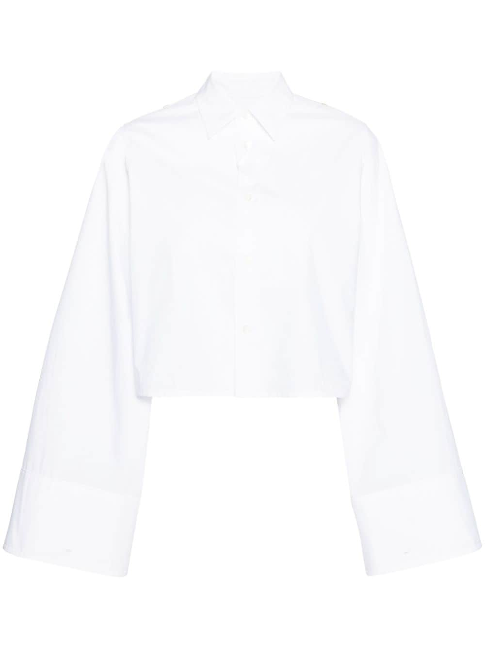 MM6 Maison Margiela extra-long sleeve cropped shirt - White von MM6 Maison Margiela