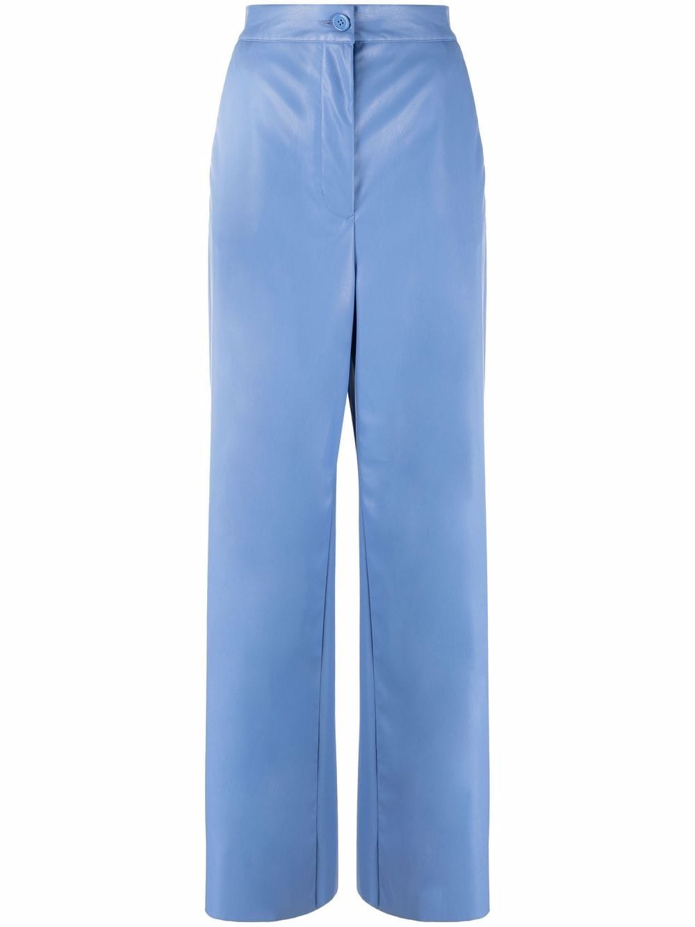 MM6 Maison Margiela faux-leather straight-leg trousers - Blue von MM6 Maison Margiela