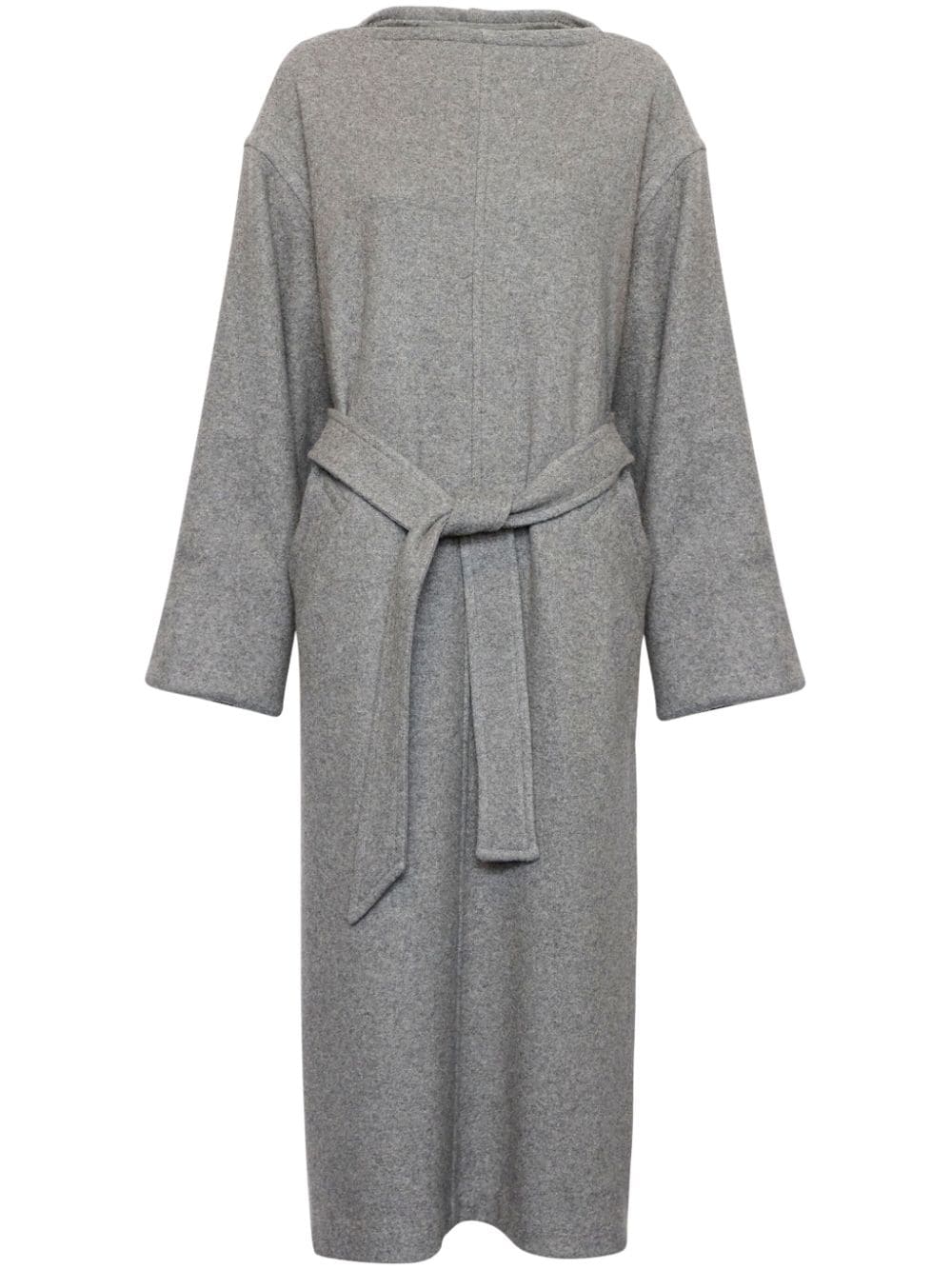 MM6 Maison Margiela felted-finish belted midi dress - Grey von MM6 Maison Margiela