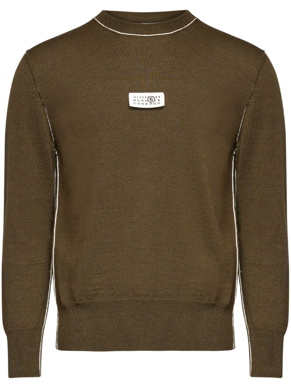 MM6 Maison Margiela fine-knit contrasting-trim jumper - Green von MM6 Maison Margiela