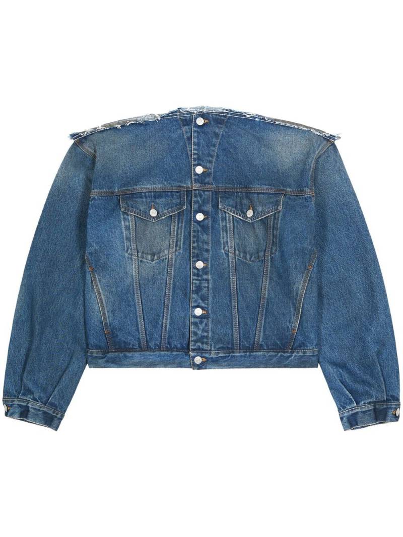 MM6 Maison Margiela collarless denim jacket - Blue von MM6 Maison Margiela