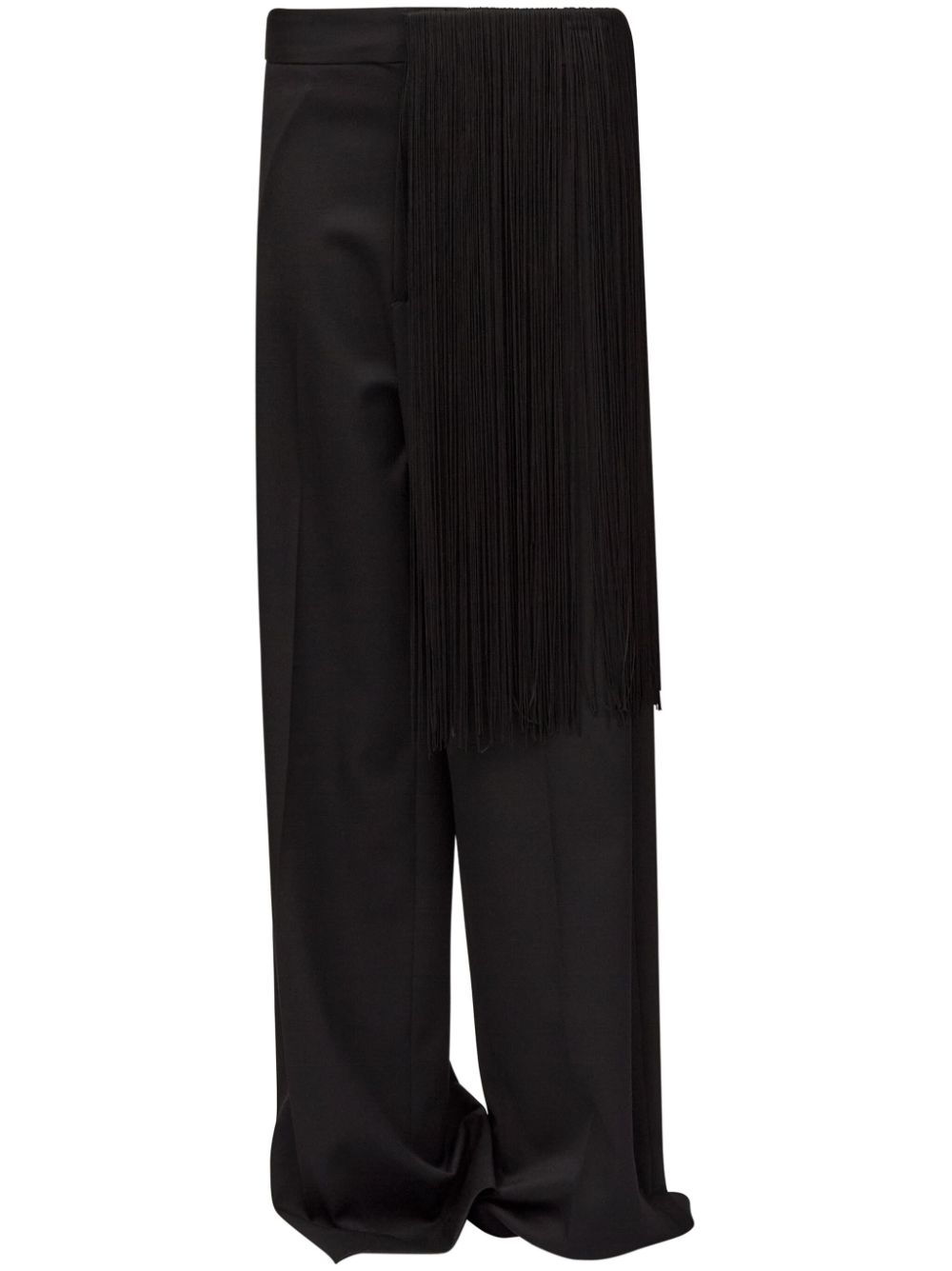 MM6 Maison Margiela fringe-detailing flared trousers - Black von MM6 Maison Margiela