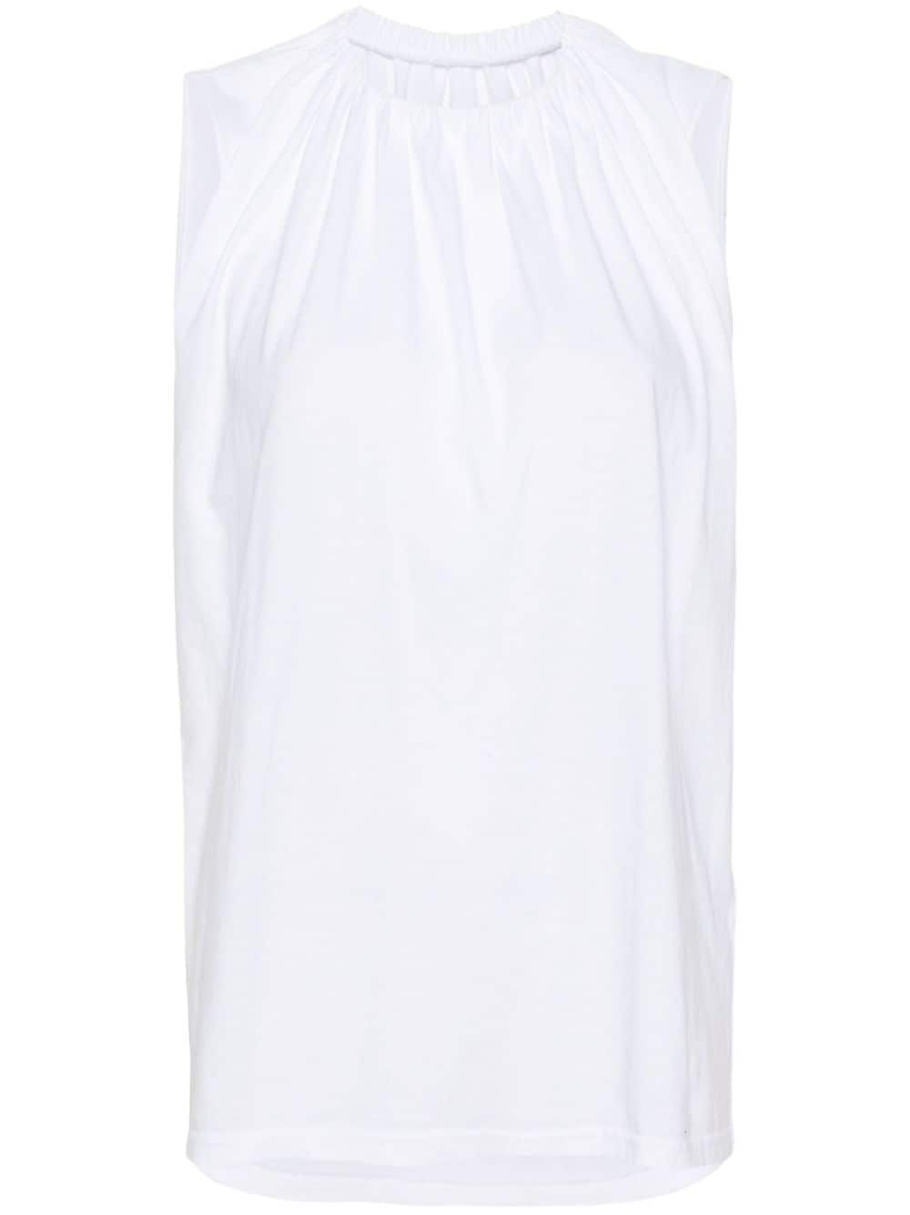 MM6 Maison Margiela gathered-detail cotton tank top - White von MM6 Maison Margiela