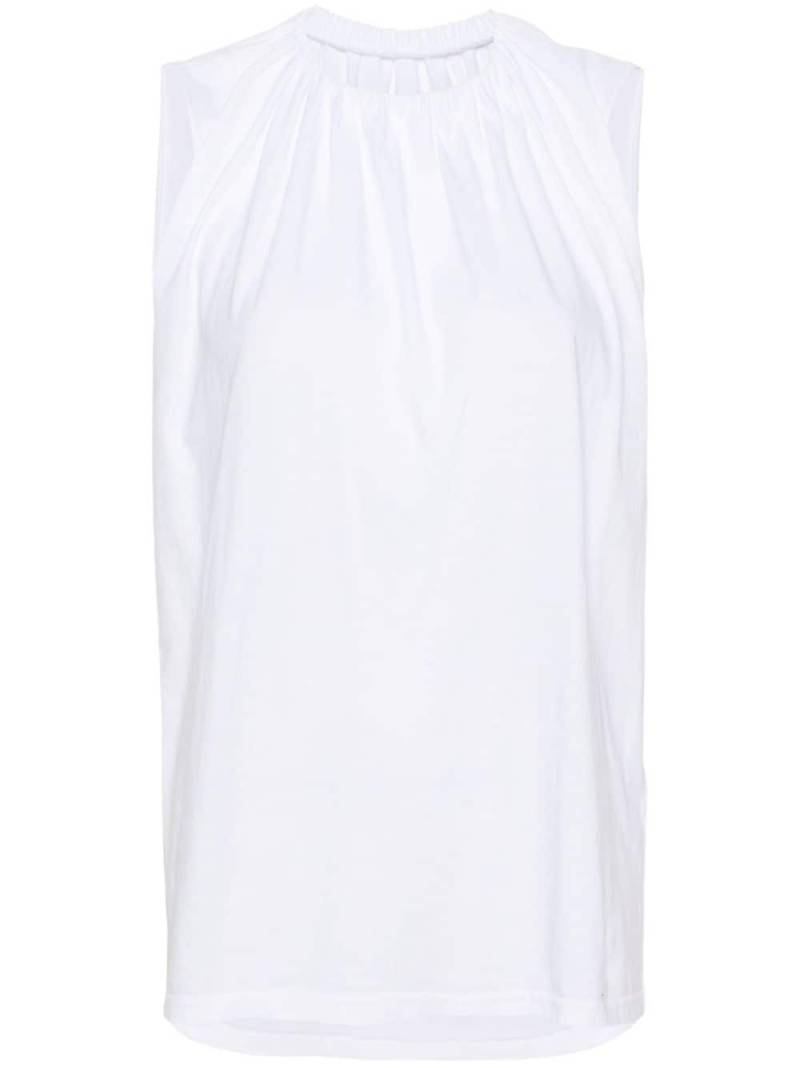 MM6 Maison Margiela gathered-detail cotton tank top - White von MM6 Maison Margiela