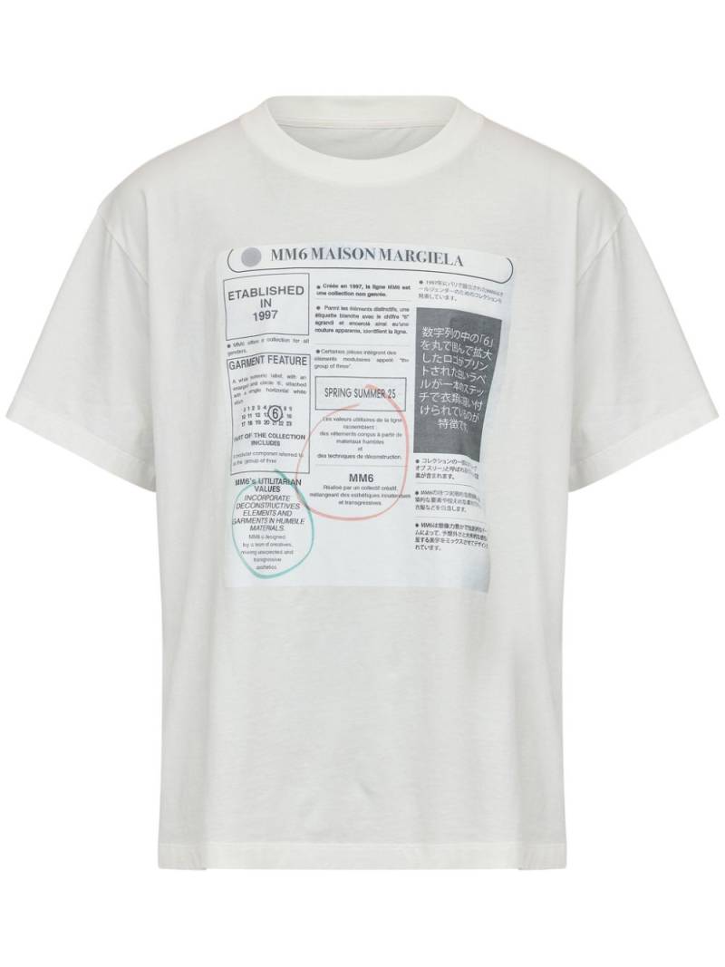 MM6 Maison Margiela graphic-print T-shirt - White von MM6 Maison Margiela