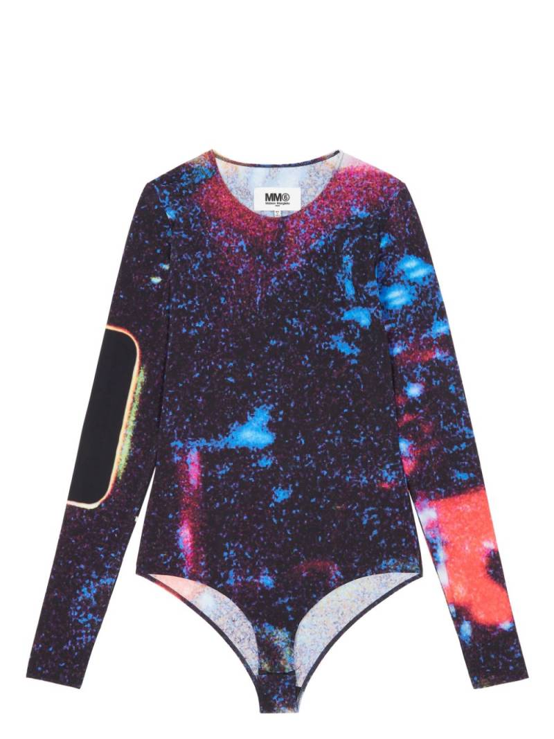 MM6 Maison Margiela graphic-print long-sleeve bodysuit - Black von MM6 Maison Margiela