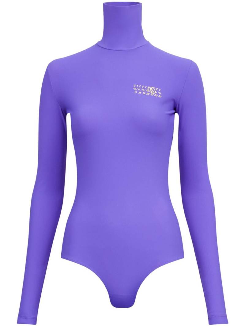 MM6 Maison Margiela graphic-print long-sleeve bodysuit - Purple von MM6 Maison Margiela