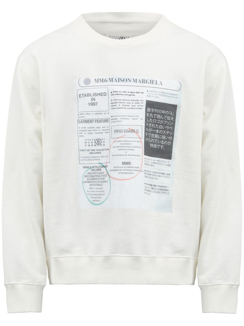 MM6 Maison Margiela graphic-print sweatshirt - White von MM6 Maison Margiela