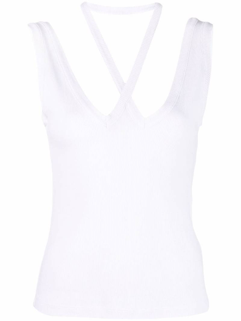 MM6 Maison Margiela halterneck scoop-back vest top - White von MM6 Maison Margiela