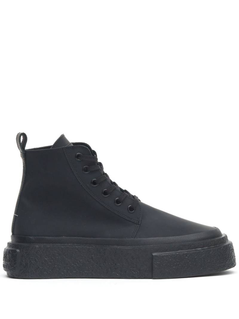 MM6 Maison Margiela high-top leather sneakers - Black von MM6 Maison Margiela