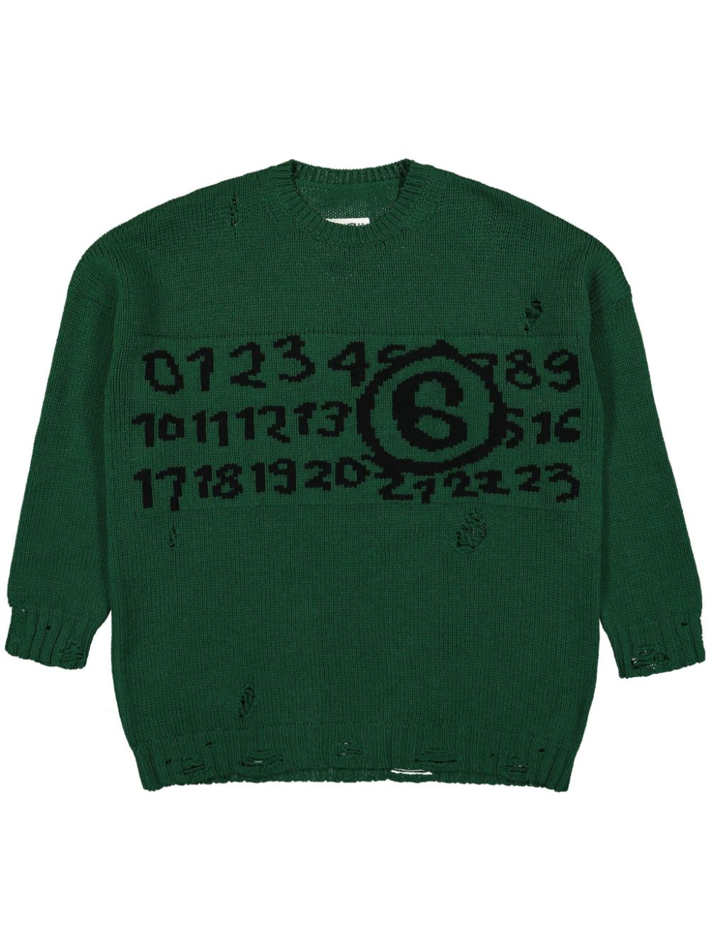 MM6 Maison Margiela intarsia-knit logo jumper - Green von MM6 Maison Margiela