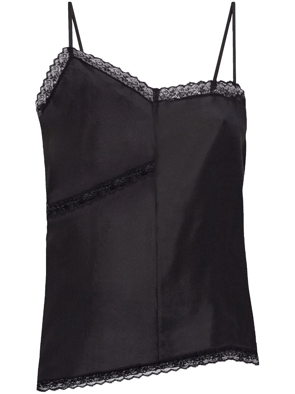 MM6 Maison Margiela lace-detail silk top - Black von MM6 Maison Margiela