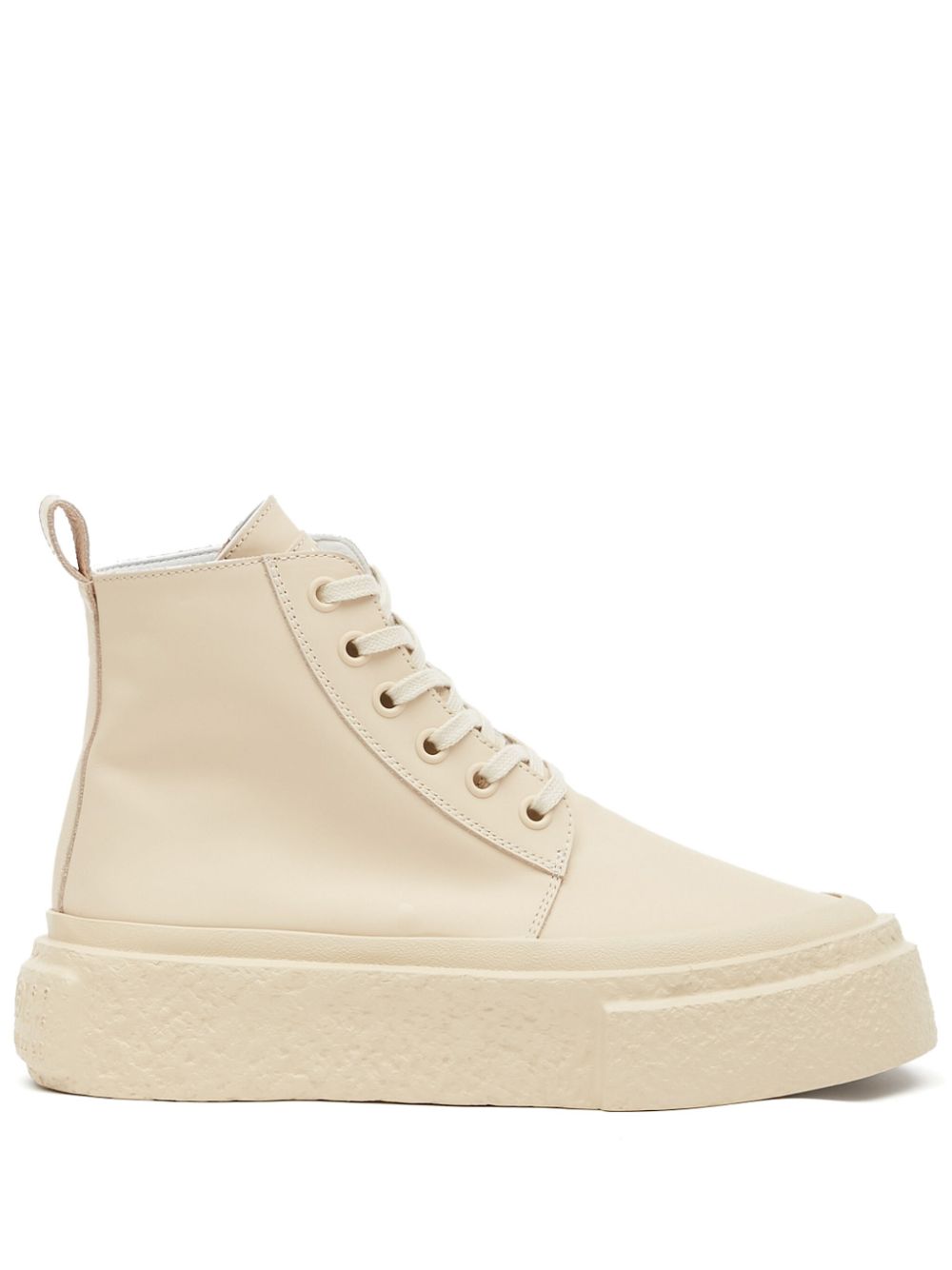 MM6 Maison Margiela lace-up leather sneakers - Neutrals von MM6 Maison Margiela