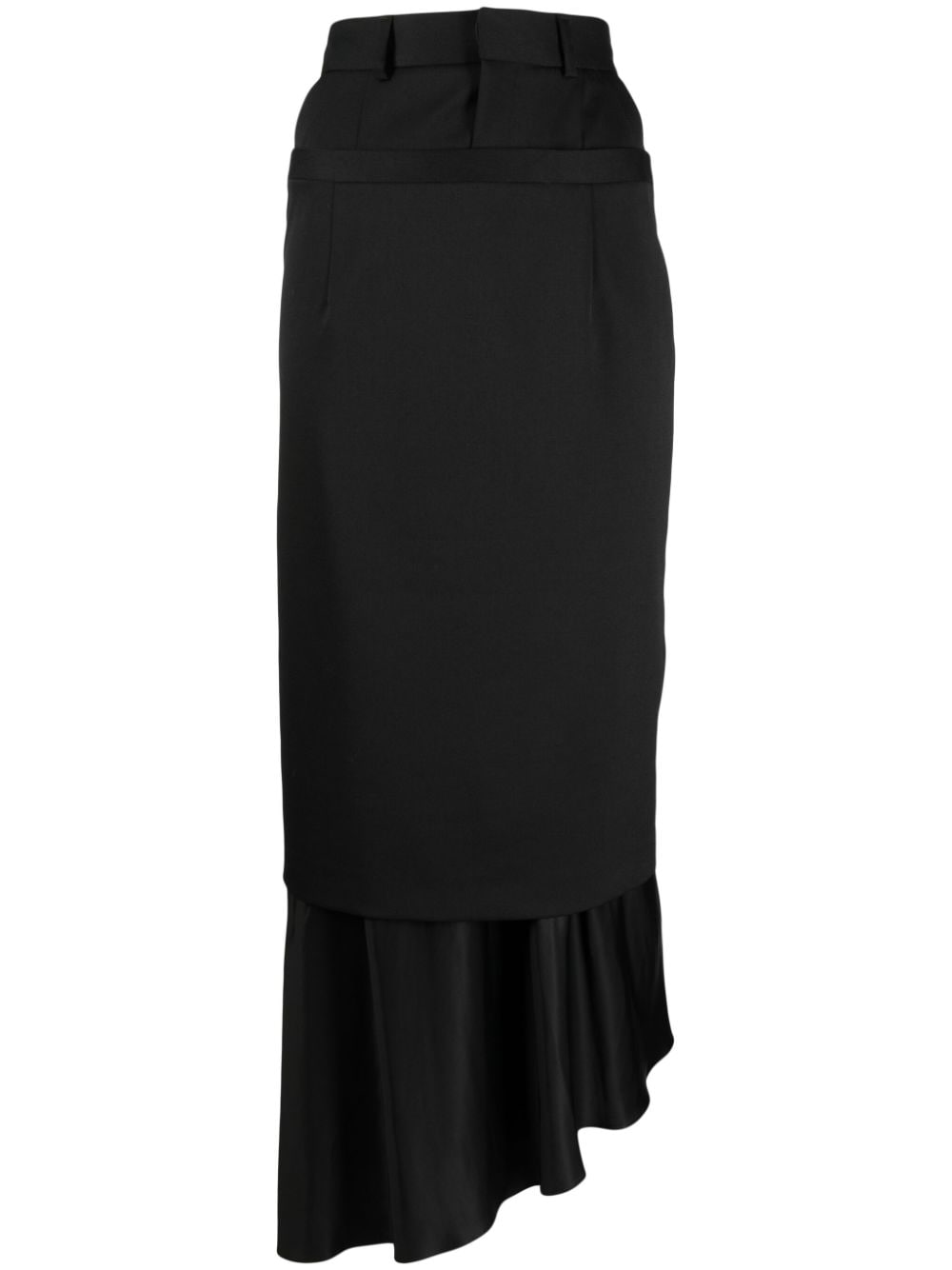 MM6 Maison Margiela layered asymmetric maxi skirt - Black von MM6 Maison Margiela