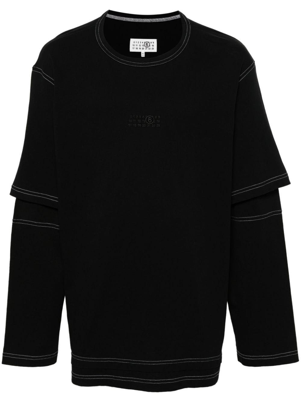 MM6 Maison Margiela layered-design cotton T-shirt - Black von MM6 Maison Margiela