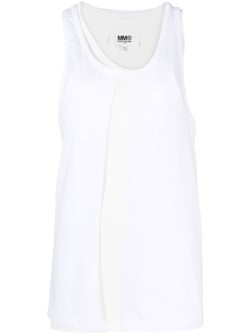 MM6 Maison Margiela Spliced asymmetric tank top - White von MM6 Maison Margiela