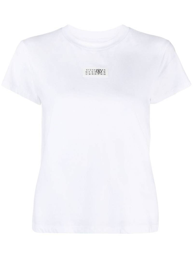 MM6 Maison Margiela logo-appliqué cotton T-shirt - White von MM6 Maison Margiela