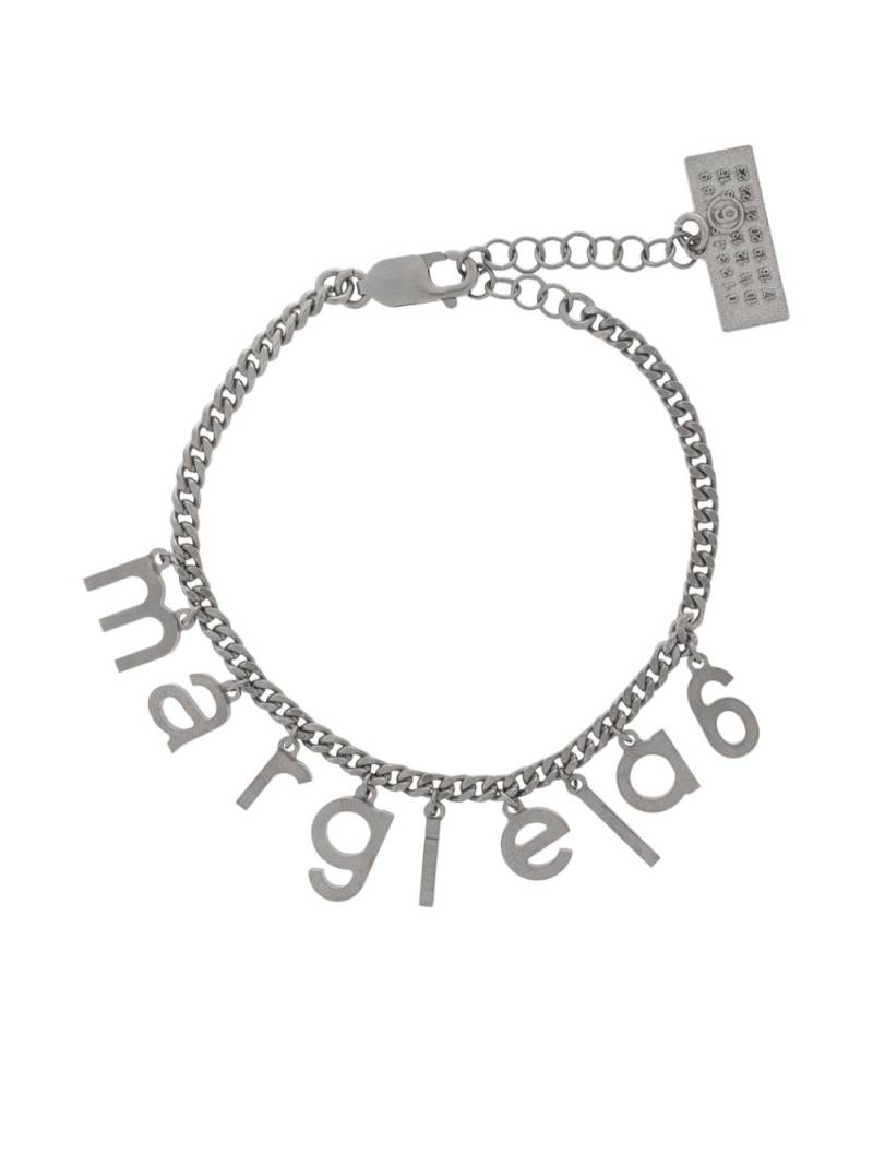 MM6 Maison Margiela logo-charm bracelet - Silver von MM6 Maison Margiela