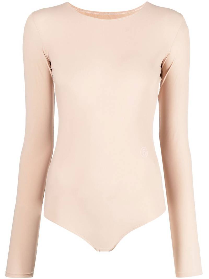 MM6 Maison Margiela round-neck long-sleeve bodysuit - Neutrals von MM6 Maison Margiela