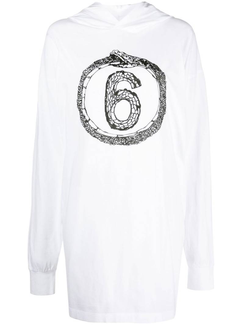 MM6 Maison Margiela logo oversized hoodie - White von MM6 Maison Margiela