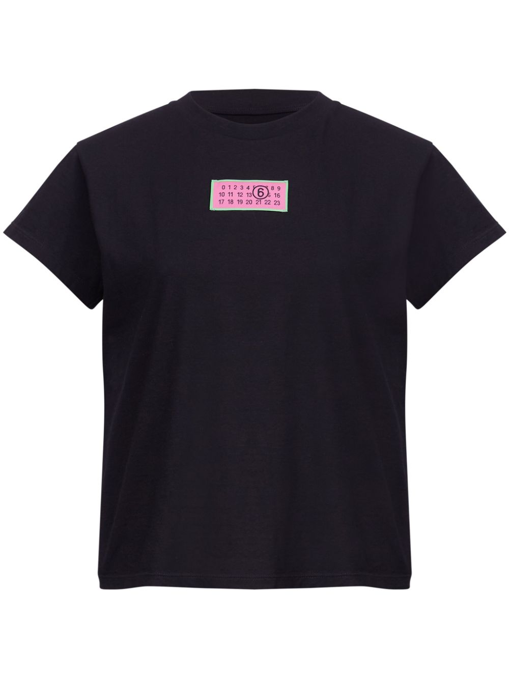 MM6 Maison Margiela logo-patch cotton T-shirt - Black von MM6 Maison Margiela