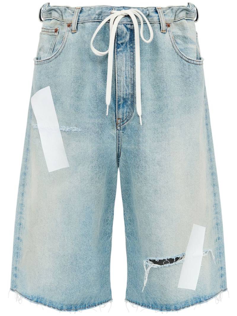 MM6 Maison Margiela logo-patch shorts - Blue von MM6 Maison Margiela