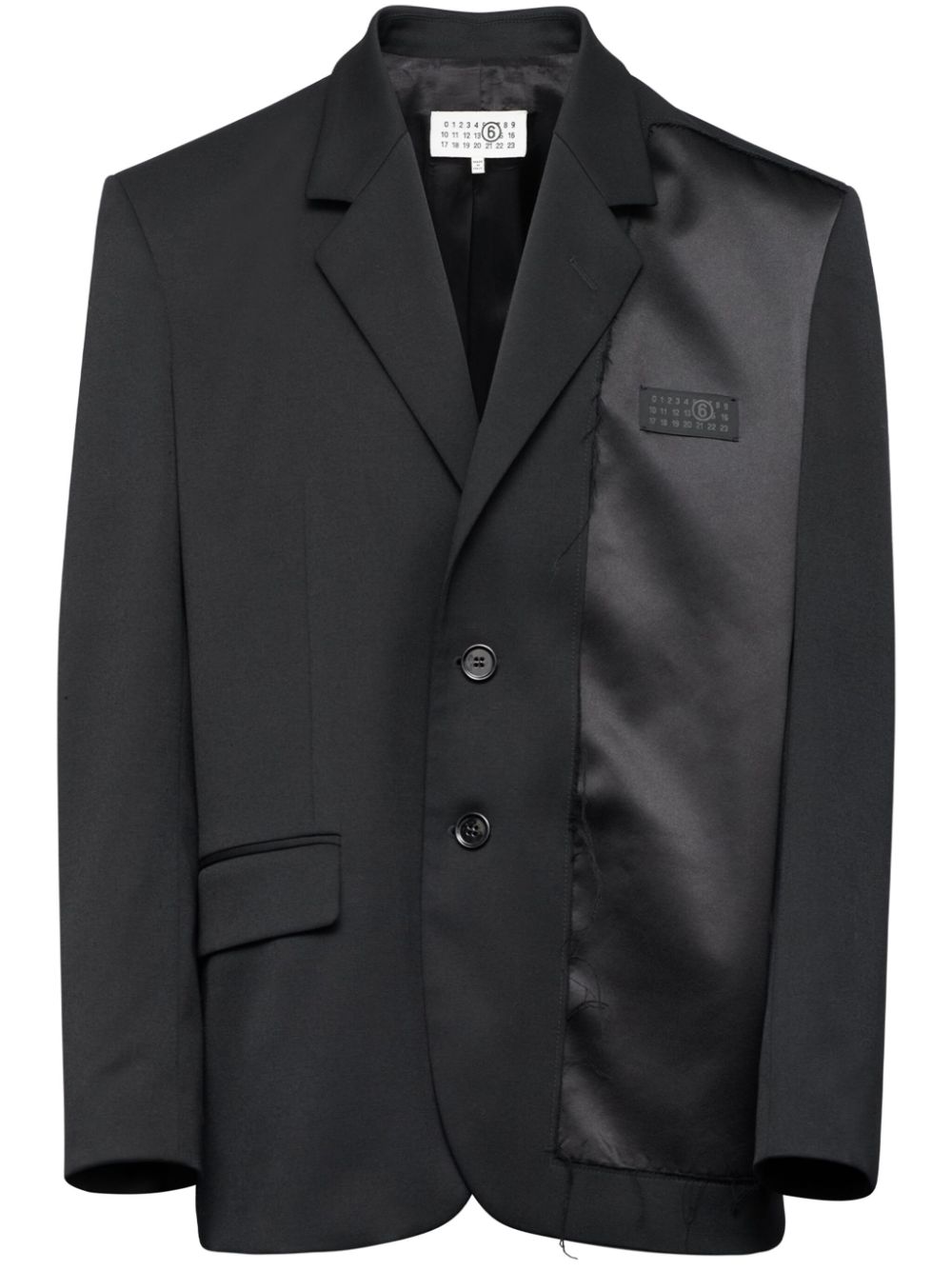 MM6 Maison Margiela logo-patch single-breasted blazer - Black von MM6 Maison Margiela