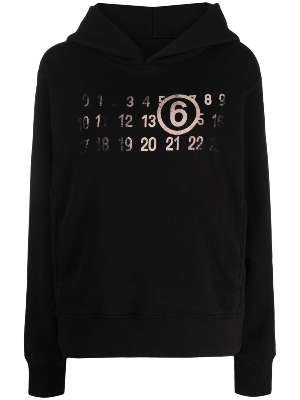 MM6 Maison Margiela logo-print cotton blend hoodie - Black von MM6 Maison Margiela