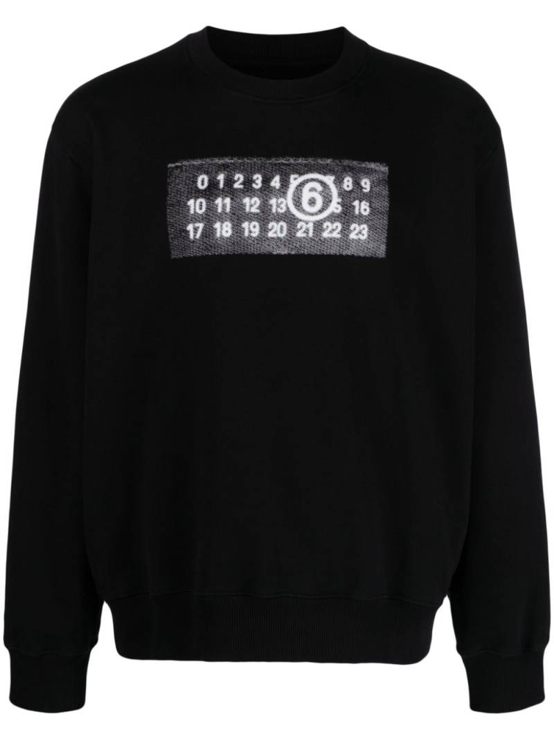 MM6 Maison Margiela logo-print cotton sweatshirt - Black von MM6 Maison Margiela