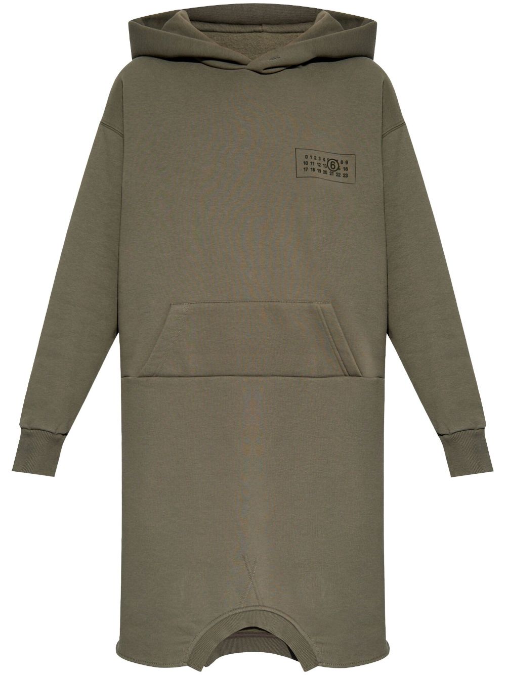 MM6 Maison Margiela logo-print hooded dress - Grey von MM6 Maison Margiela