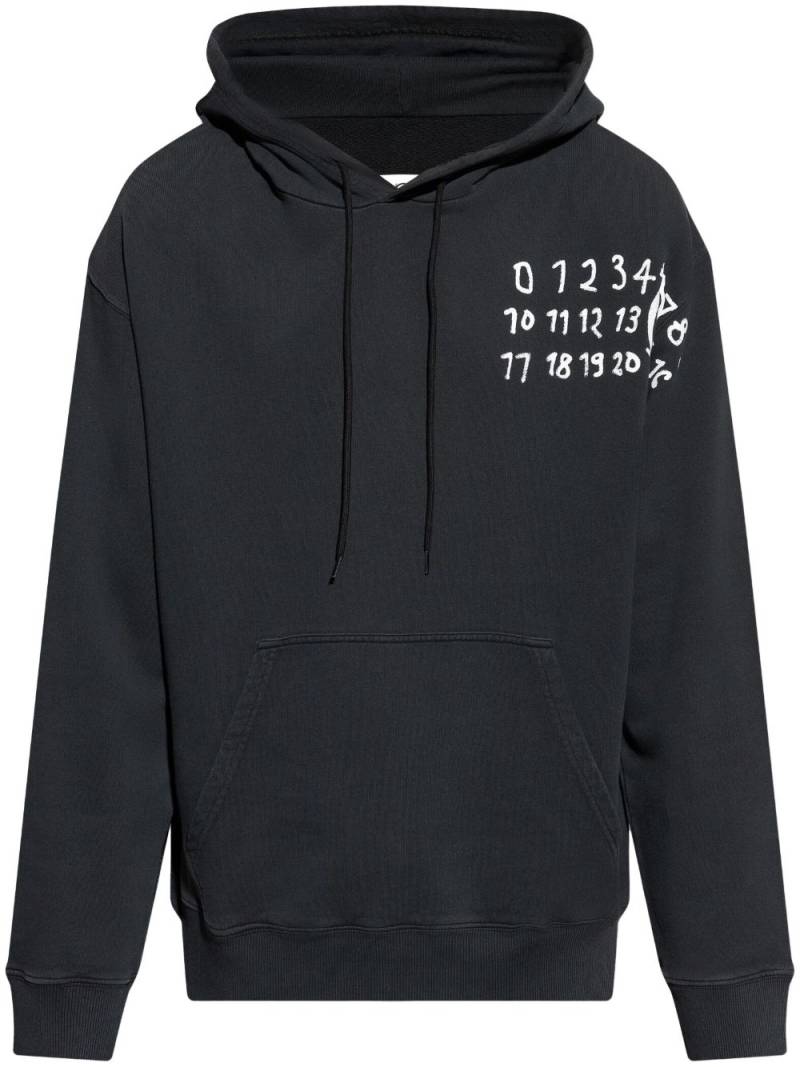 MM6 Maison Margiela logo-print hoodie - Black von MM6 Maison Margiela