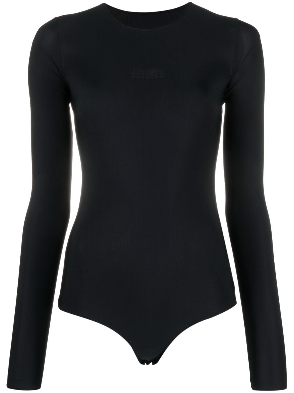 MM6 Maison Margiela logo-print long-sleeve bodysuit - Black von MM6 Maison Margiela