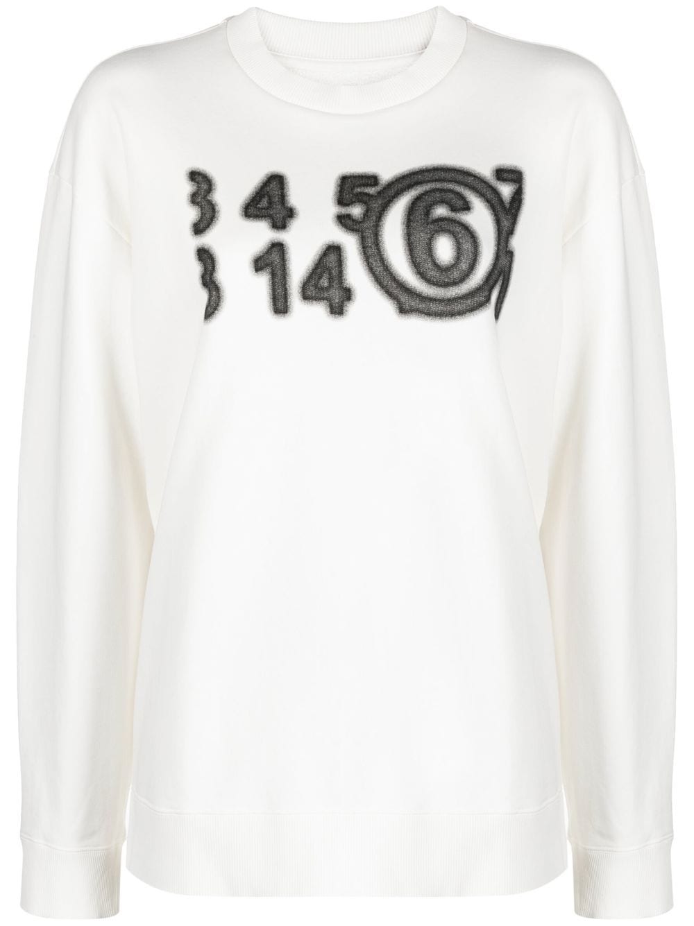 MM6 Maison Margiela logo-print long-sleeve sweatshirt - White von MM6 Maison Margiela