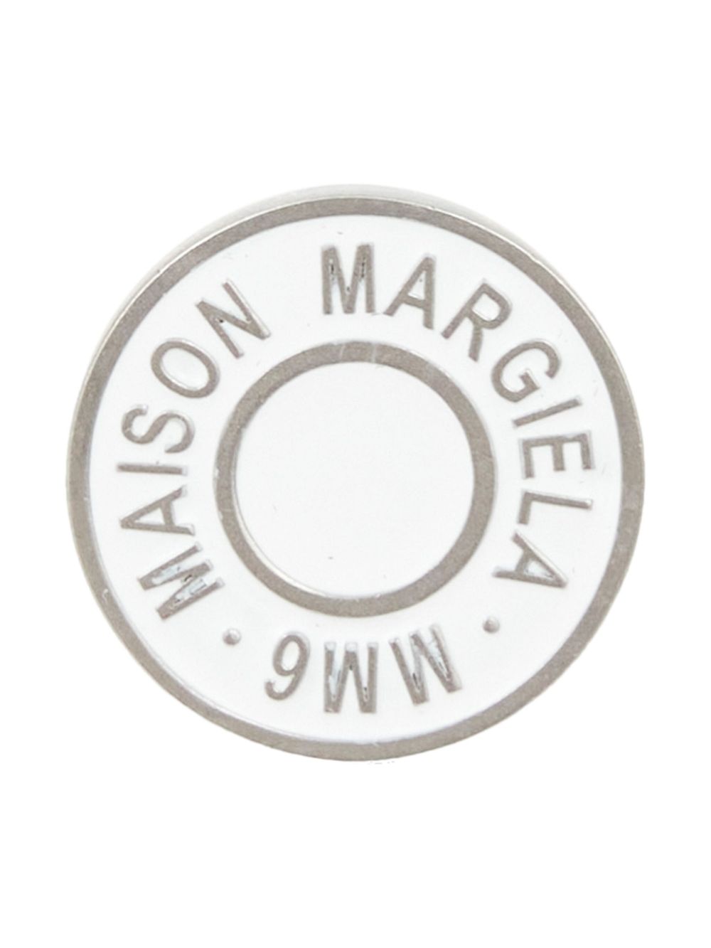 MM6 Maison Margiela logo-print pin badge - White von MM6 Maison Margiela