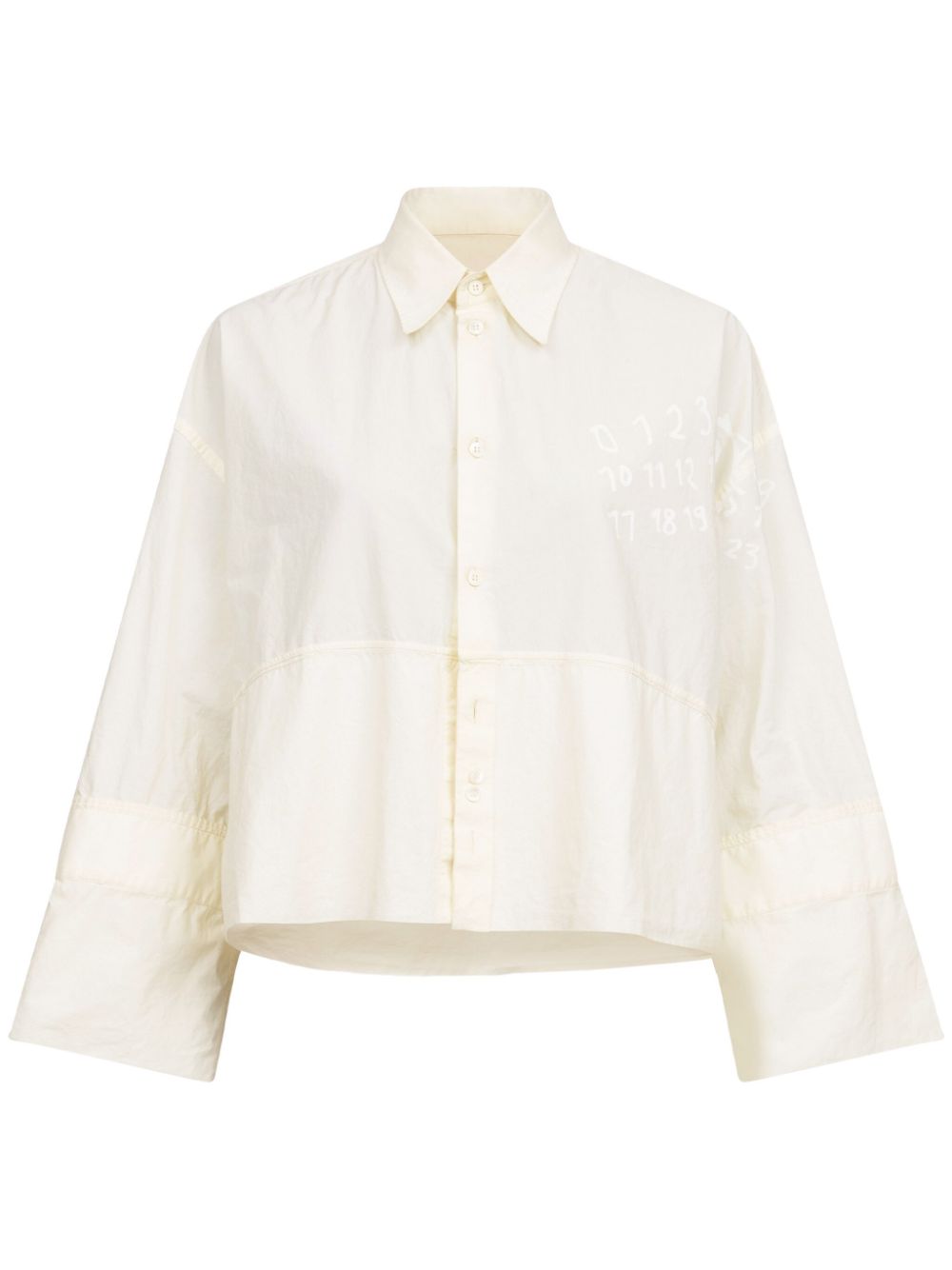 MM6 Maison Margiela logo-print poplin shirt - Neutrals von MM6 Maison Margiela