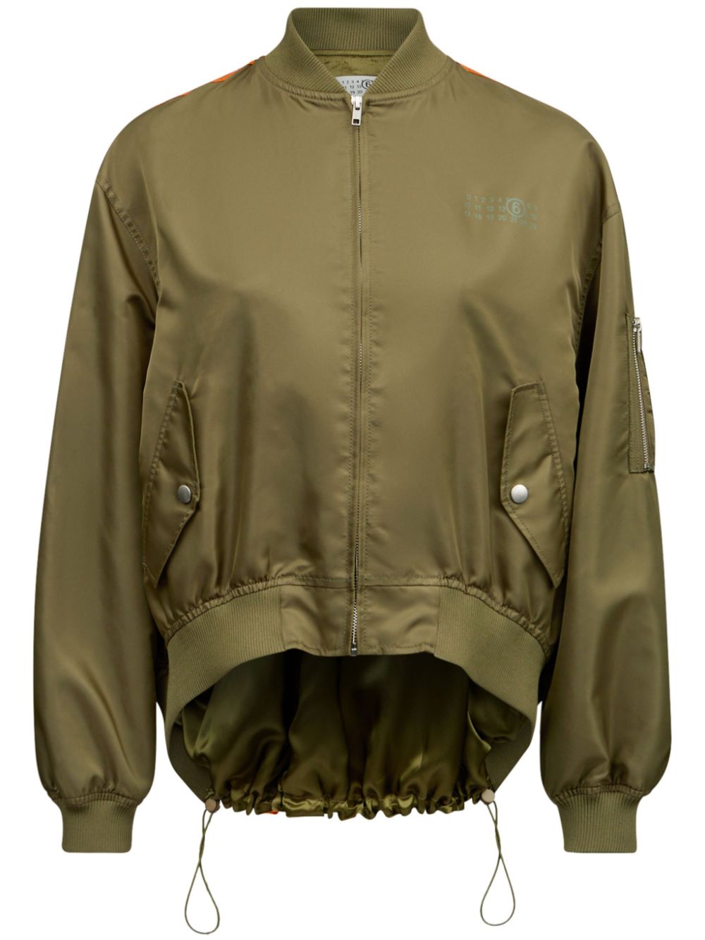 MM6 Maison Margiela logo-print zip-up jacket - Green von MM6 Maison Margiela