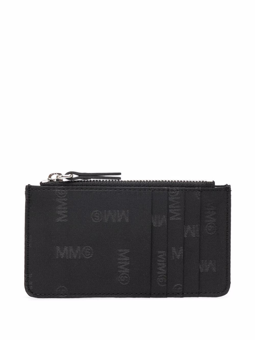 MM6 Maison Margiela logo zipped cardholder wallet - Black von MM6 Maison Margiela