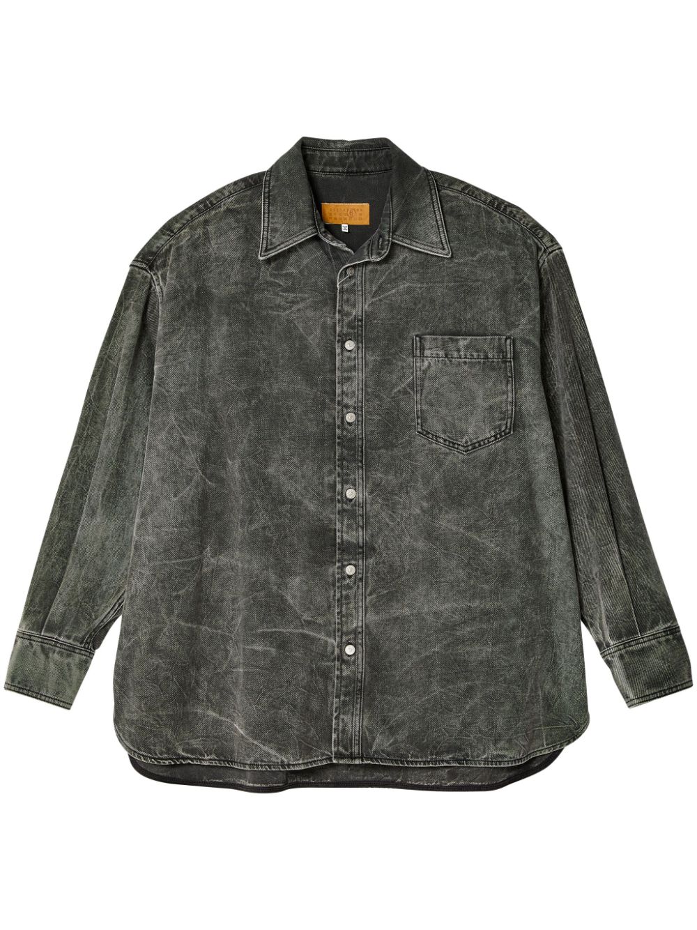 MM6 Maison Margiela long-sleeve cotton denim shirt - Grey von MM6 Maison Margiela