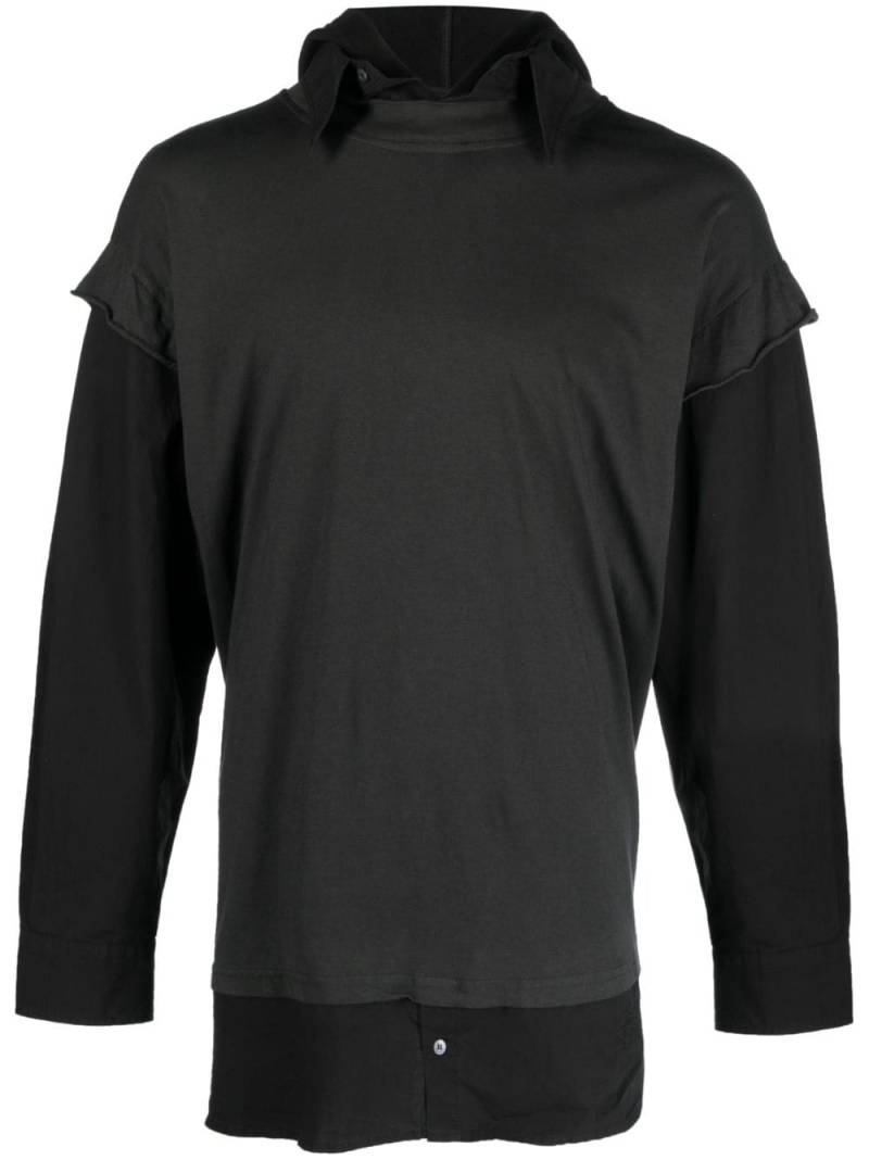 MM6 Maison Margiela long-sleeve layered hooded T-shirt - Black von MM6 Maison Margiela