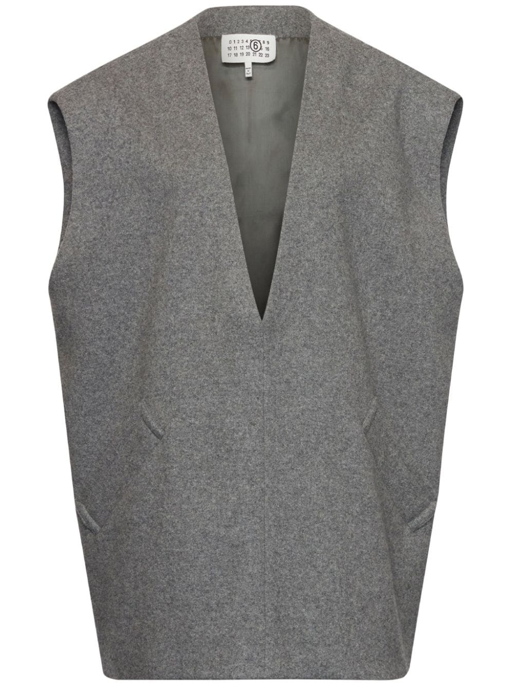 MM6 Maison Margiela mélange-effect felted vest - Grey von MM6 Maison Margiela