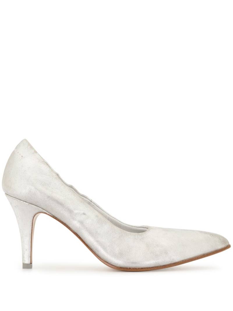 MM6 Maison Margiela metallic low-heel pumps - Silver von MM6 Maison Margiela