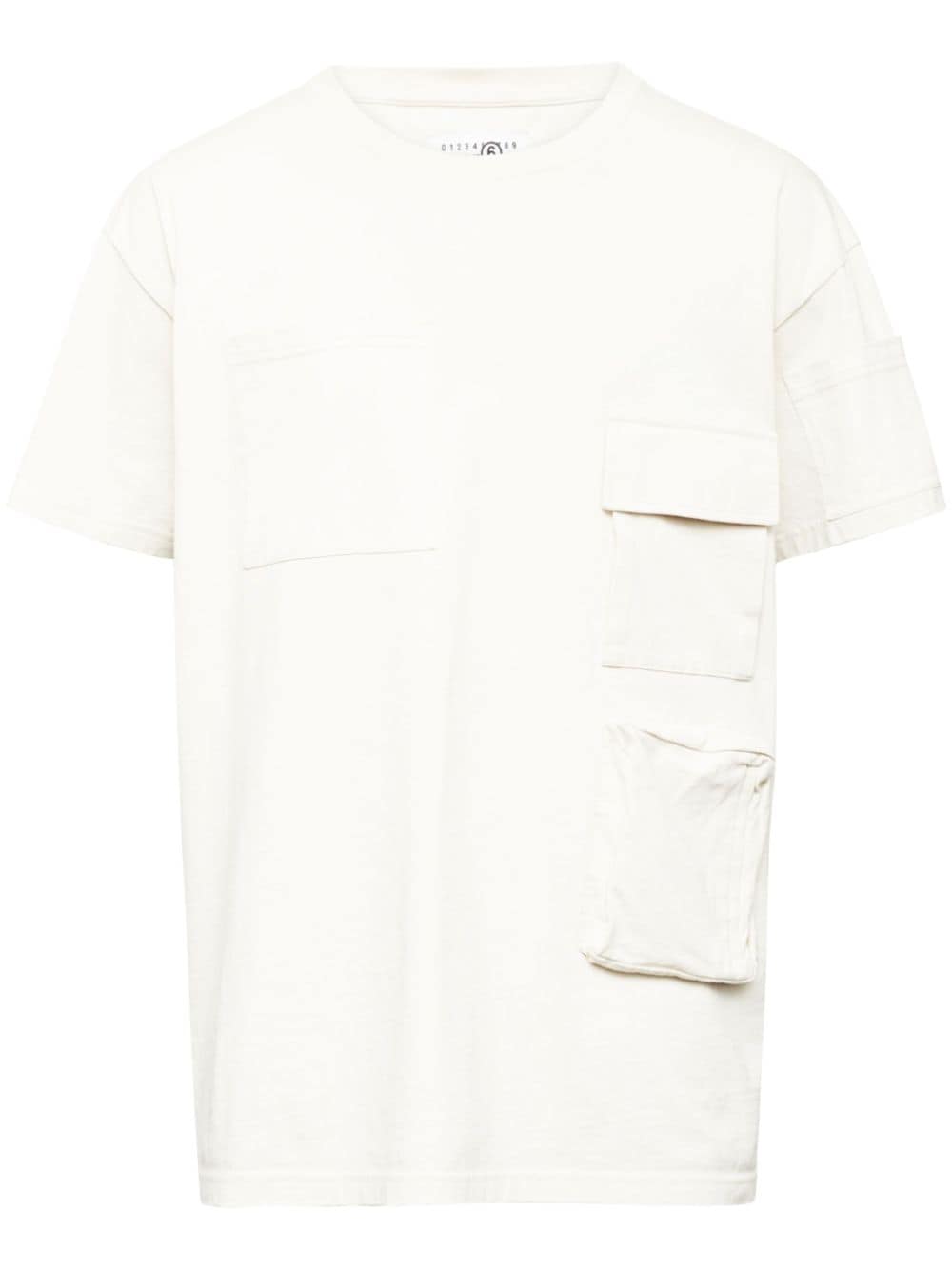 MM6 Maison Margiela multiple-pockets cotton T-shirt - Neutrals von MM6 Maison Margiela